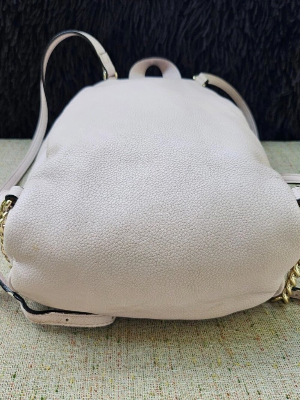 Victoria Secret Women Bag Pink Faux Vegan Leather Backpack V Quilt Purse - Picture 8 of 13